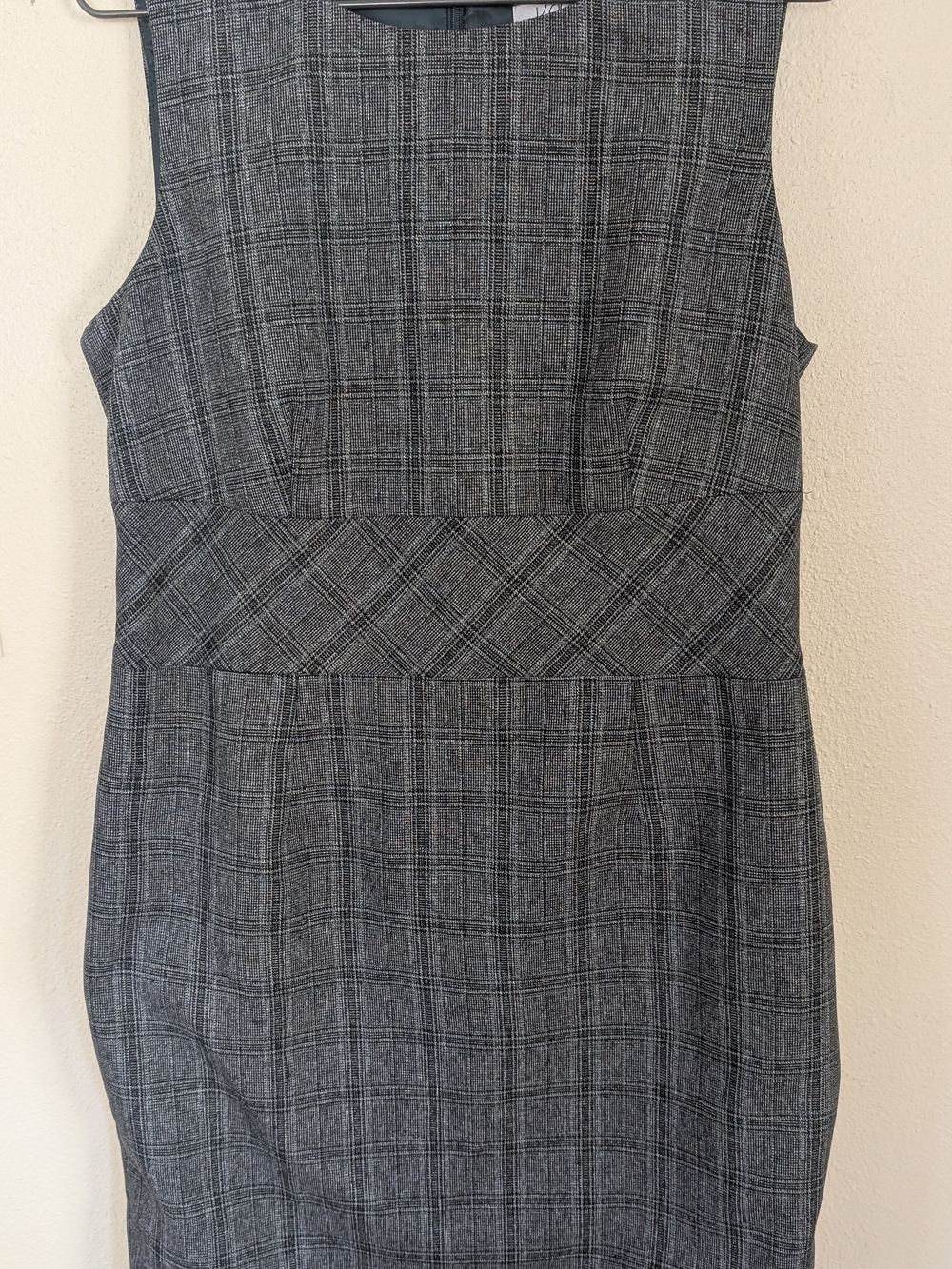 Kasper Gray Plaid Midi Sheath Dress XL